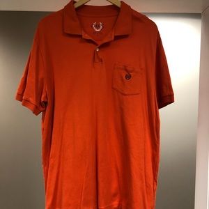 Chaps Men’s Short Sleeve Polo Large Orange